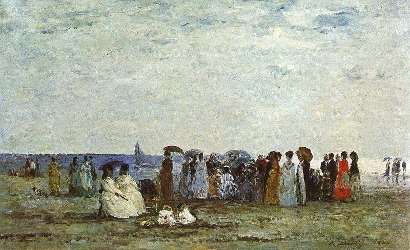 Eugene Boudin Bathers on the Beach at Trouville Norge oil painting art